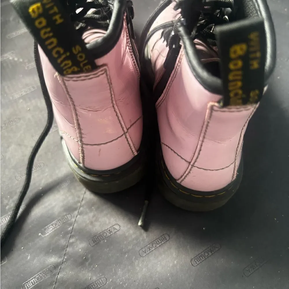 Dr Martens Boots girls pink Barbie color high top shoes cute Easter egg flats